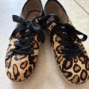 Sam Edelman Leopard Print Flats with Black Laces